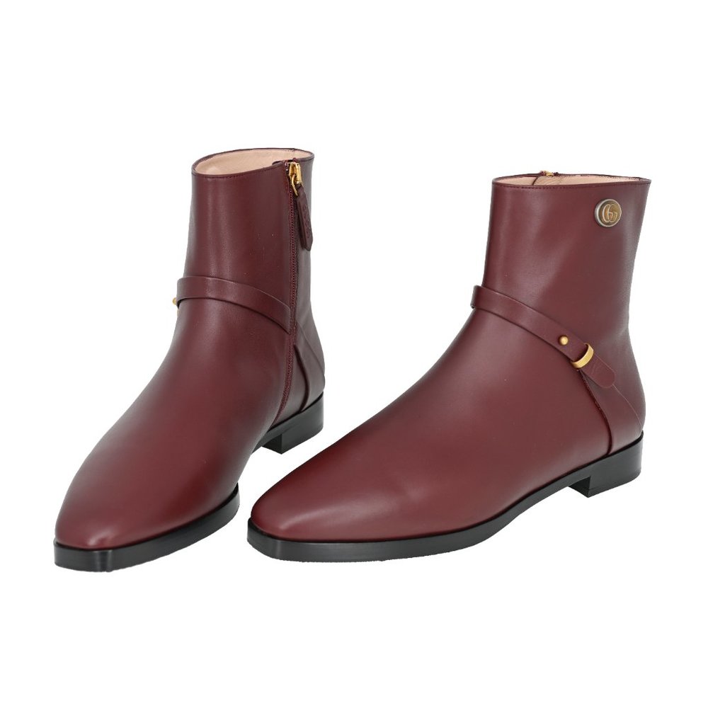 Gucci Women's 599019 Double G Strap Leather Ankle Boots - Picture 2 of 12